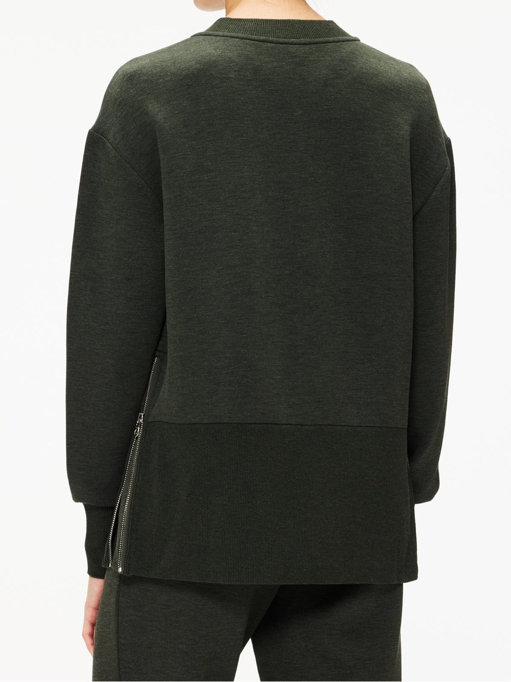 Varley Lowry Longline Sweat Pullover in Olive Marl Green Size Small - Picture 2 of 13